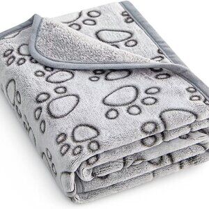 NEW Soft Dog Blanket Washable, 40"x32" Dog Gifts (Grey)